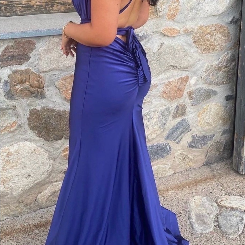 Elegant Black-Tie Royal Blue Satin Evening Dress Jessica Angel Prom dress